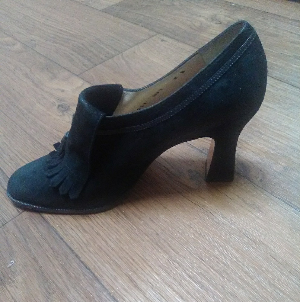 Black Suede Ferragamo heels